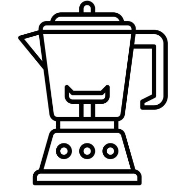 Blender simgesi, kahve dükkanı bağlantılı vektör illüstrasyonu
