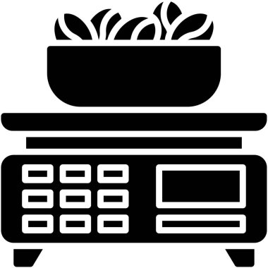 Ağırlık ölçekli kahve çekirdeği, kahve dükkanı illüstrasyonu