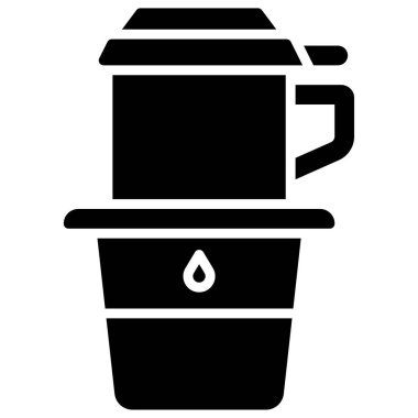 Vietnam kahve ikonu, kahve dükkanı illüstrasyonu