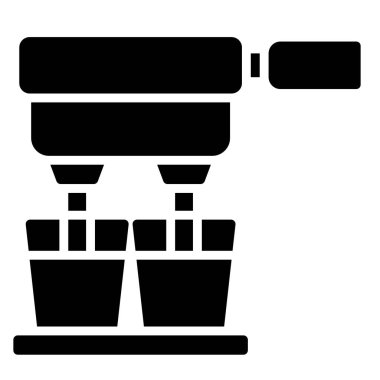 Duble kahve ikonu, kahve dükkanı illüstrasyonu.