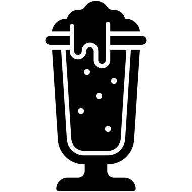 Frappe simgesi, kahve dükkanı bağlantılı vektör illüstrasyonu