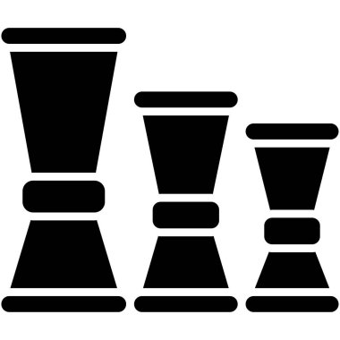 Jigger simgesi, kahve dükkanı bağlantılı vektör illüstrasyonu