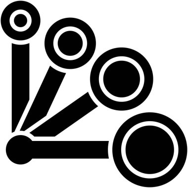 Kaşık simgesi ölçülüyor, kahve dükkanı illüstrasyonu