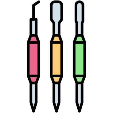 Latte art kalem simgesi, kahve dükkanı illüstrasyonu