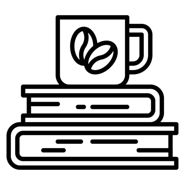 Kaffeetasse Auf Bücher Symbol Coffee Shop Bezogene Vektorillustration — Stockvektor