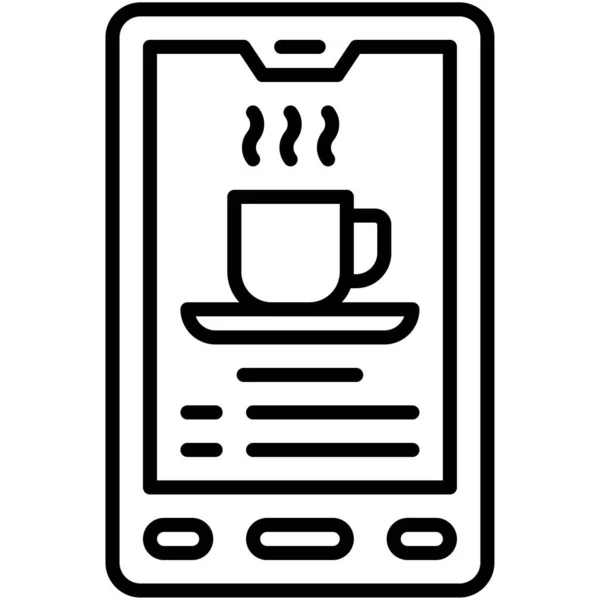 Иконка Кофе Онлайн Векторная Иллюстрация Кофейни — стоковый вектор