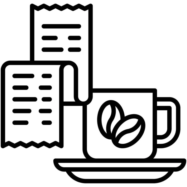 Icono Del Receptor Ilustración Vectorial Relacionada Con Cafetería — Vector de stock