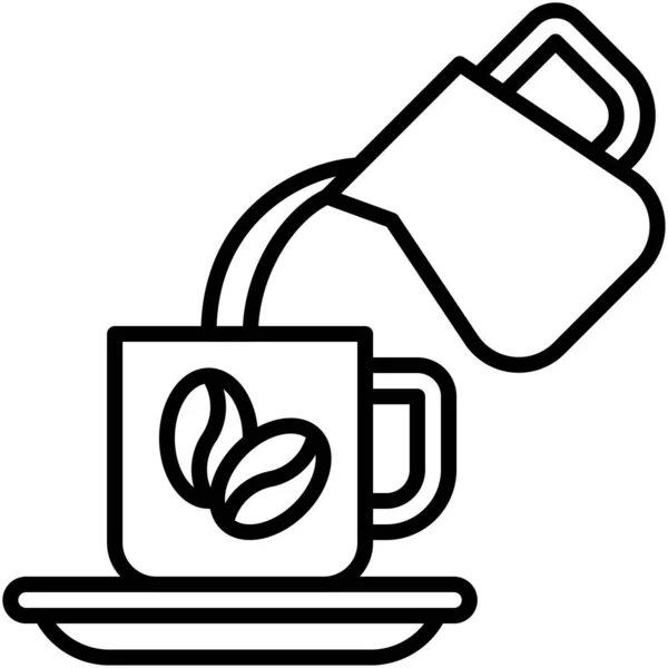 Service Symbol Coffee Shop Bezogene Vektorillustration — Stockvektor
