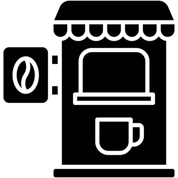 Drive Thru Kaffee Symbol Coffee Shop Bezogene Vektorillustration — Stockvektor