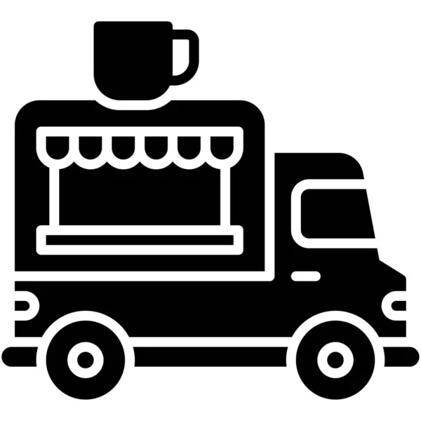 Icône Camion Alimentaire Café Illustration Vectorielle Liée Café — Image vectorielle