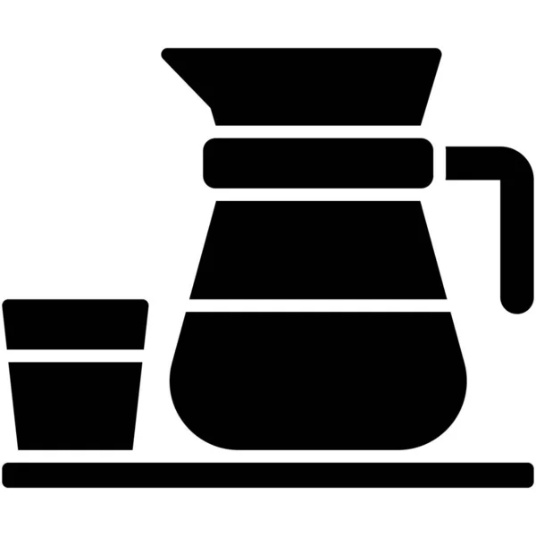 Kávé Pot Ikon Kávézó Kapcsolódó Vektor Illusztráció — Stock Vector