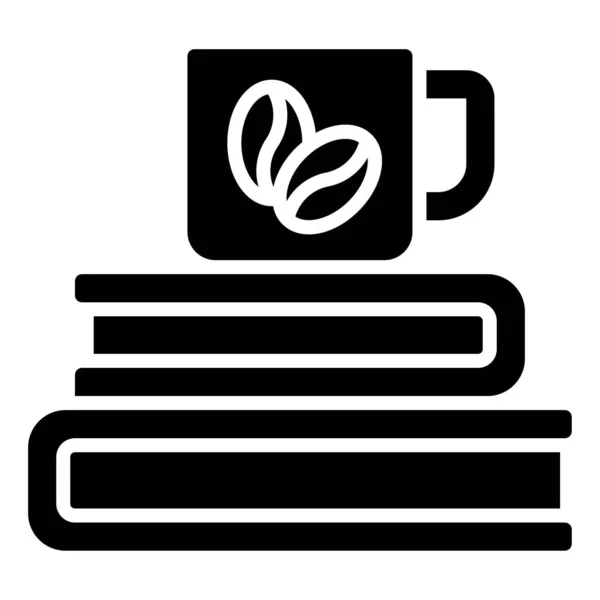Taza Café Icono Libros Ilustración Vectorial Relacionada Con Cafetería — Vector de stock