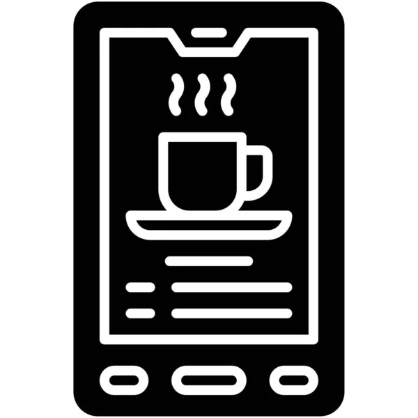 Kawa Online Ikona Kawiarnia Związane Wektor Ilustracja — Wektor stockowy