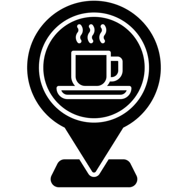 Icona Del Perno Del Caffè Illustrazione Vettoriale Relativa Caffè — Vettoriale Stock