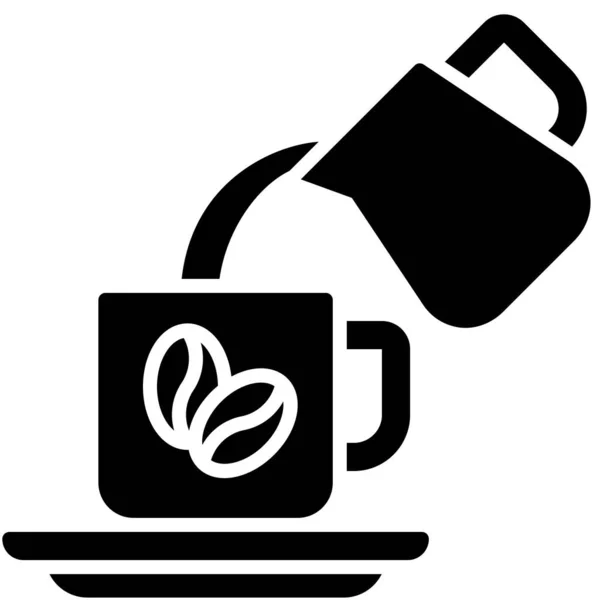 Szolgáltatás Ikon Kávéház Kapcsolódó Vektor Illusztráció — Stock Vector