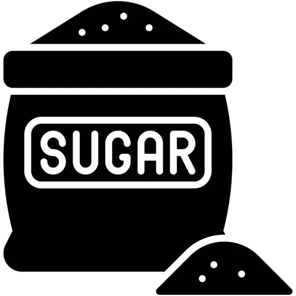 Ikona Torebki Cukru Ilustracja Wektora Związana Kawiarnią — Wektor stockowy