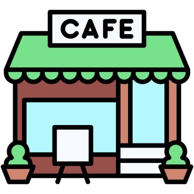 Kahve evi, kafe veya kafeterya vektör simgesi