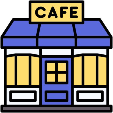 Kahve evi, kafe veya kafeterya vektör simgesi