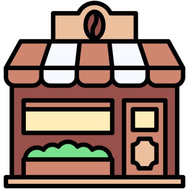 Kahve evi, kafe veya kafeterya vektör simgesi