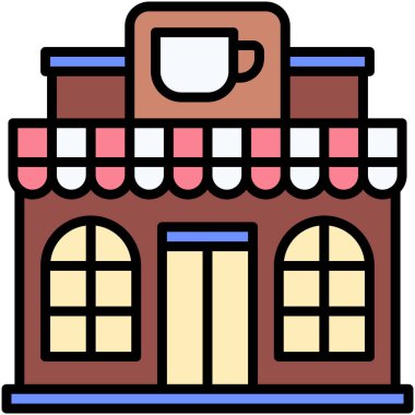Kahve evi, kafe veya kafeterya vektör simgesi