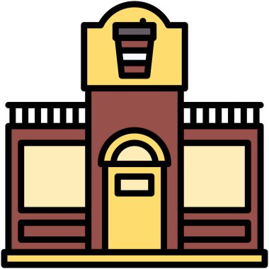 Kahve evi, kafe veya kafeterya vektör simgesi