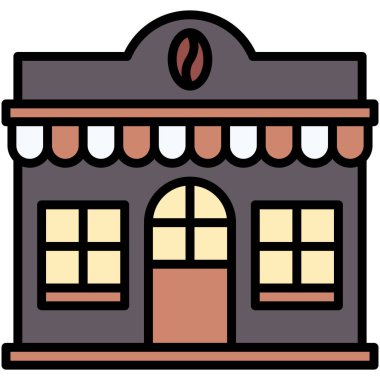 Kahve evi, kafe veya kafeterya vektör simgesi