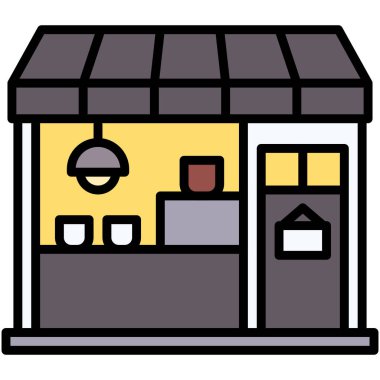 Kahve evi, kafe veya kafeterya vektör simgesi