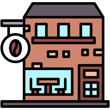 Kahve evi, kafe veya kafeterya vektör simgesi