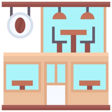 Kahve evi, kafe veya kafeterya vektör simgesi