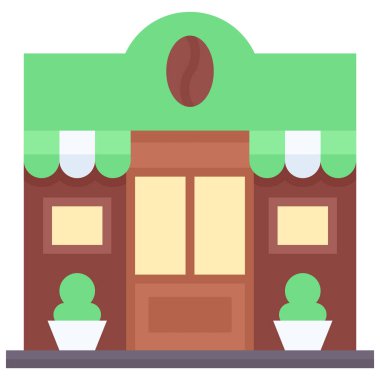 Kahve evi, kafe veya kafeterya vektör simgesi