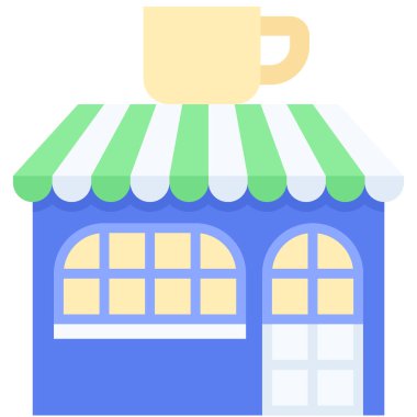 Kahve evi, kafe veya kafeterya vektör simgesi