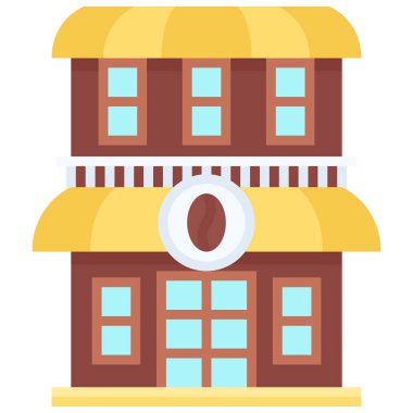 Kahve evi, kafe veya kafeterya vektör simgesi