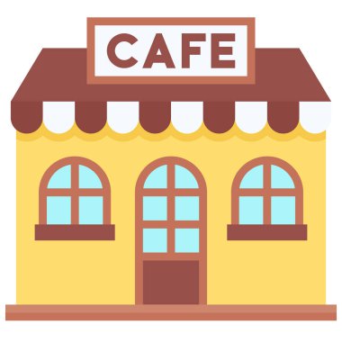 Kahve evi, kafe veya kafeterya vektör simgesi