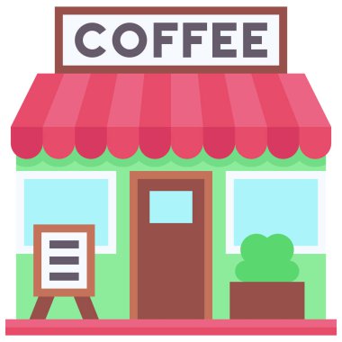 Kahve evi, kafe veya kafeterya vektör simgesi
