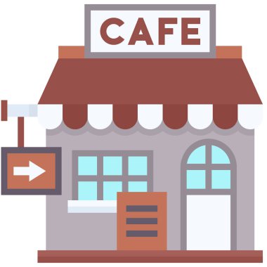 Kahve evi, kafe veya kafeterya vektör simgesi