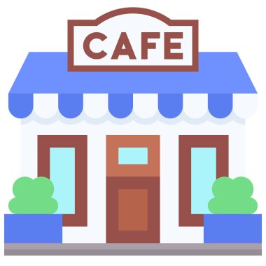 Kahve evi, kafe veya kafeterya vektör simgesi
