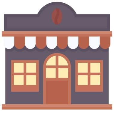 Kahve evi, kafe veya kafeterya vektör simgesi