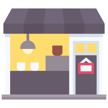 Kahve evi, kafe veya kafeterya vektör simgesi