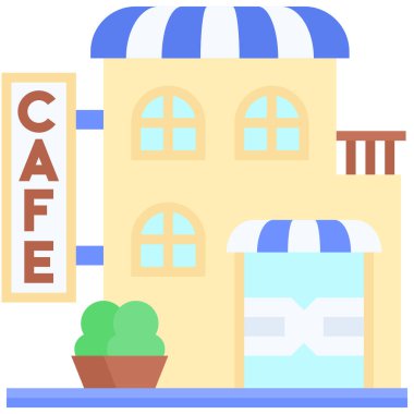 Kahve evi, kafe veya kafeterya vektör simgesi