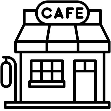 Kahve evi, kafe veya kafeterya vektör simgesi