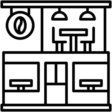 Kahve evi, kafe veya kafeterya vektör simgesi