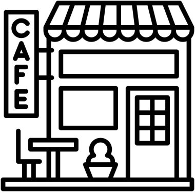 Kahve evi, kafe veya kafeterya vektör simgesi
