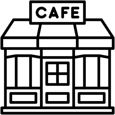 Kahve evi, kafe veya kafeterya vektör simgesi