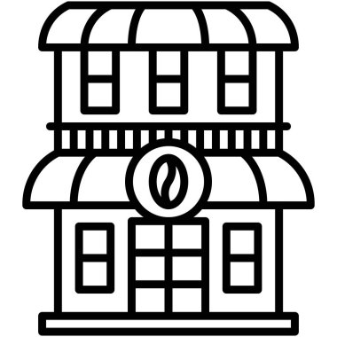 Kahve evi, kafe veya kafeterya vektör simgesi