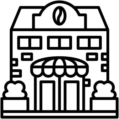 Kahve evi, kafe veya kafeterya vektör simgesi