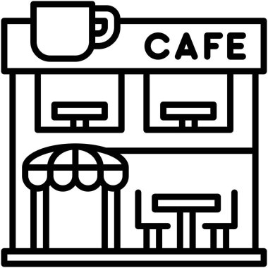 Kahve evi, kafe veya kafeterya vektör simgesi