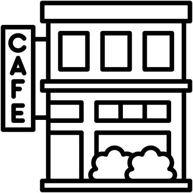 Kahve evi, kafe veya kafeterya vektör simgesi