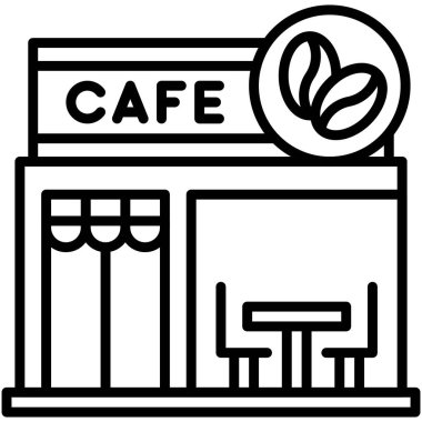 Kahve evi, kafe veya kafeterya vektör simgesi