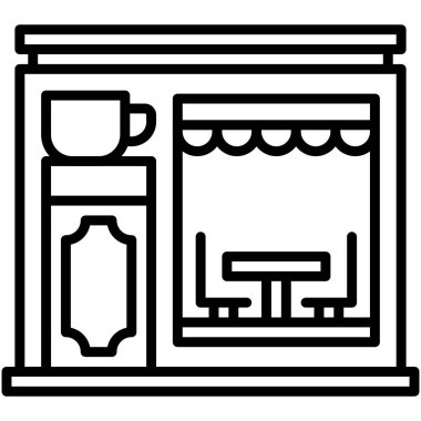 Kahve evi, kafe veya kafeterya vektör simgesi