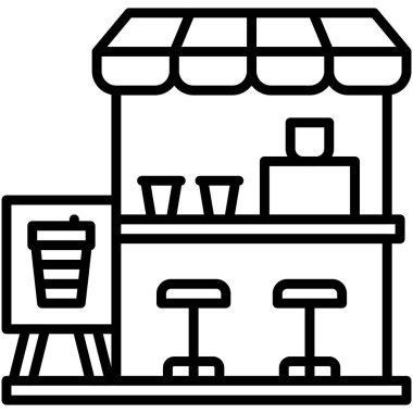 Kahve evi, kafe veya kafeterya vektör simgesi